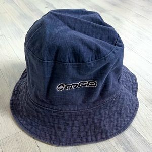 MCD Bucket Hat Reversible Denim Blue & Blue And White Floral Unisex Vintage